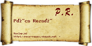 Pécs Rezső névjegykártya